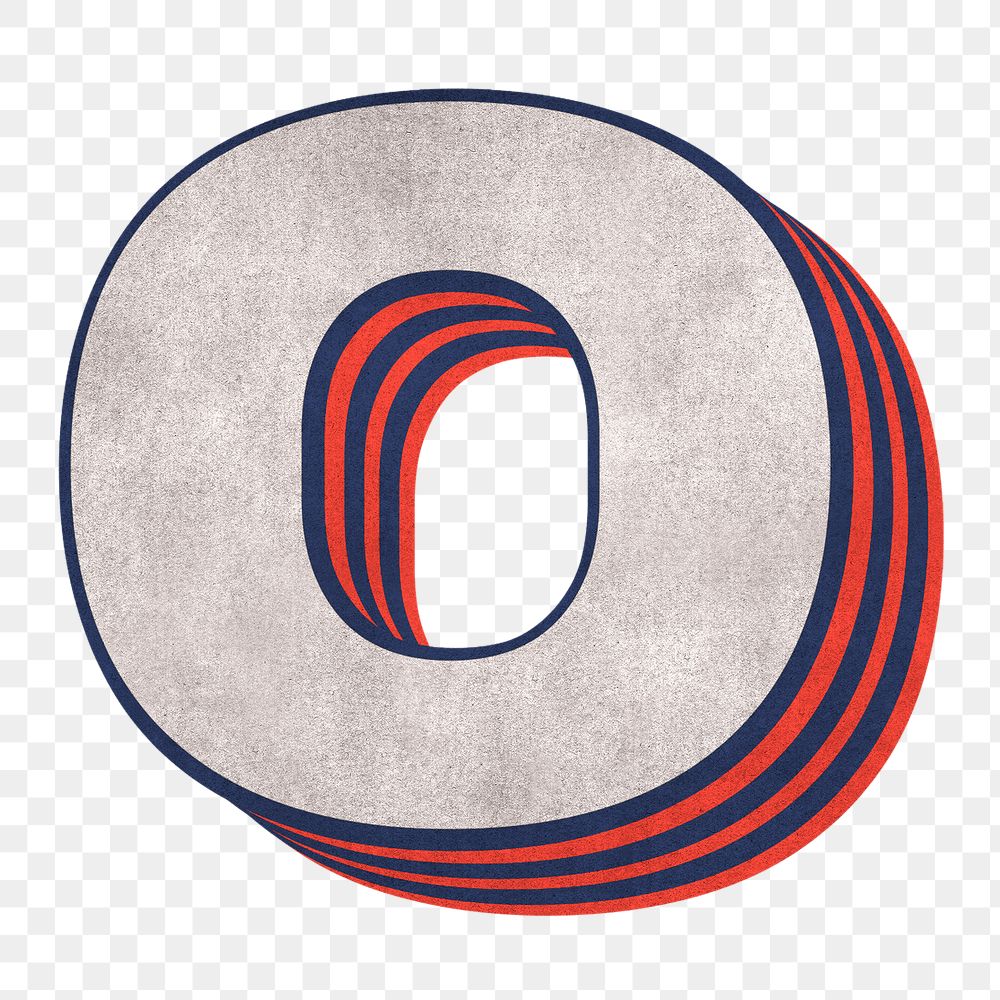 Letter O png layered effect alphabet text