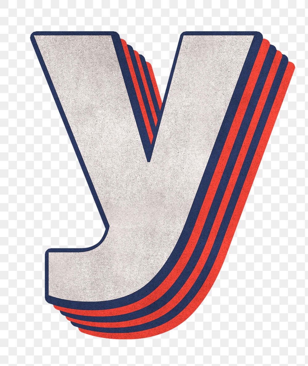 y alphabet layered effect png typography