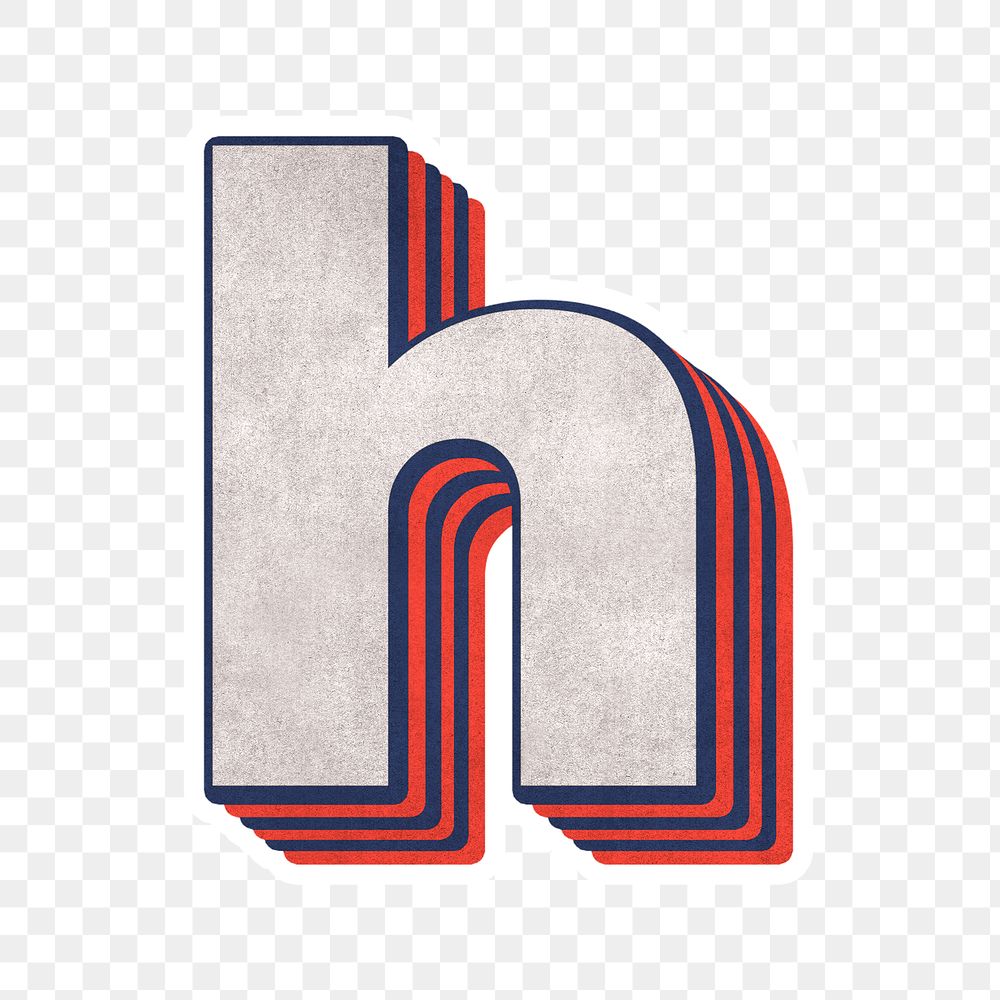 h alphabet layered effect png typography