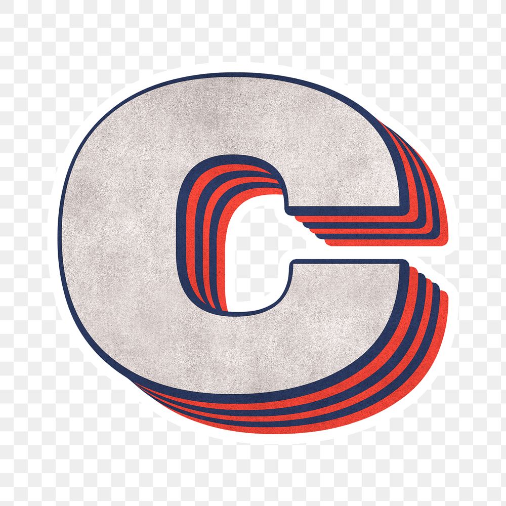 Letter c png layered effect alphabet text