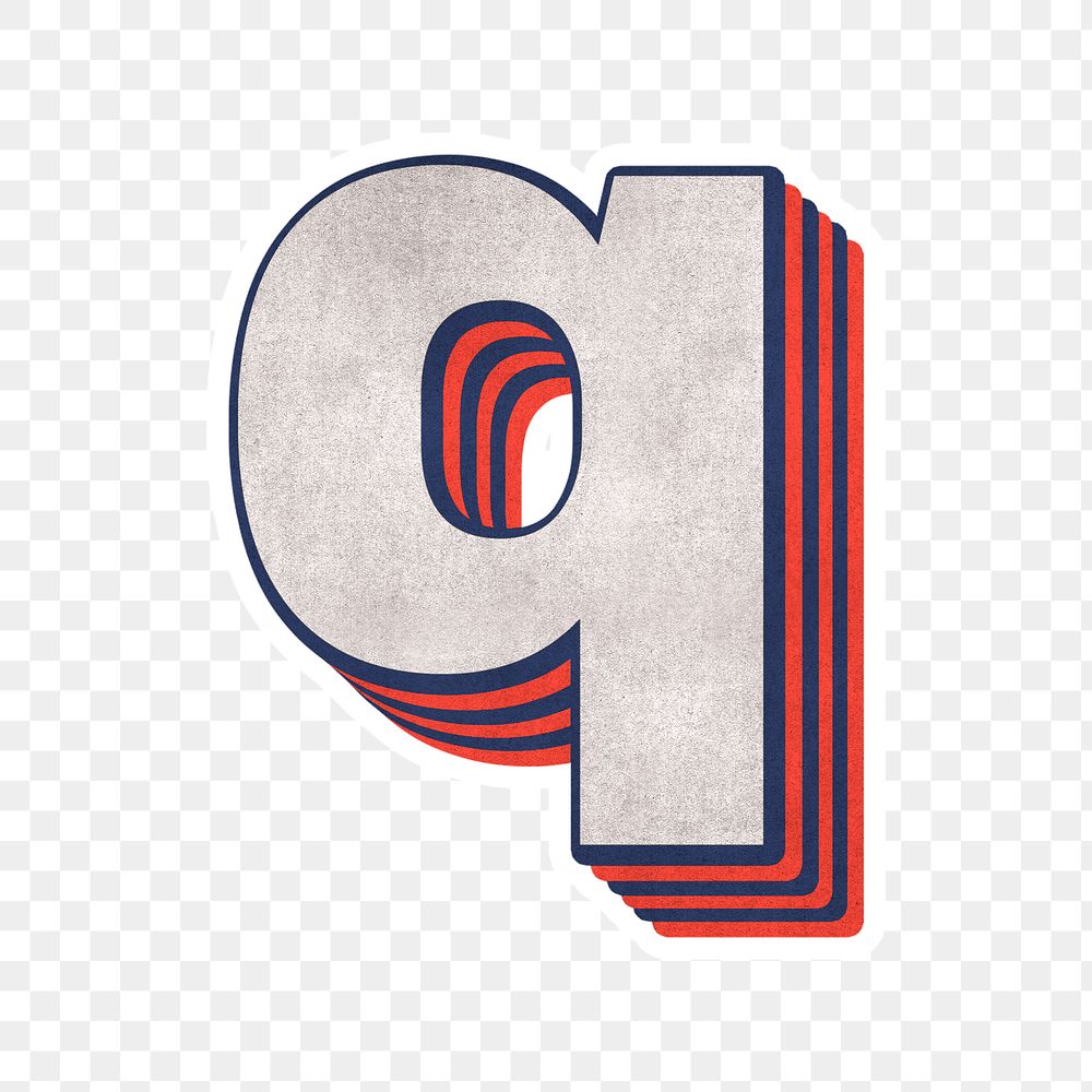 q alphabet layered effect png typography