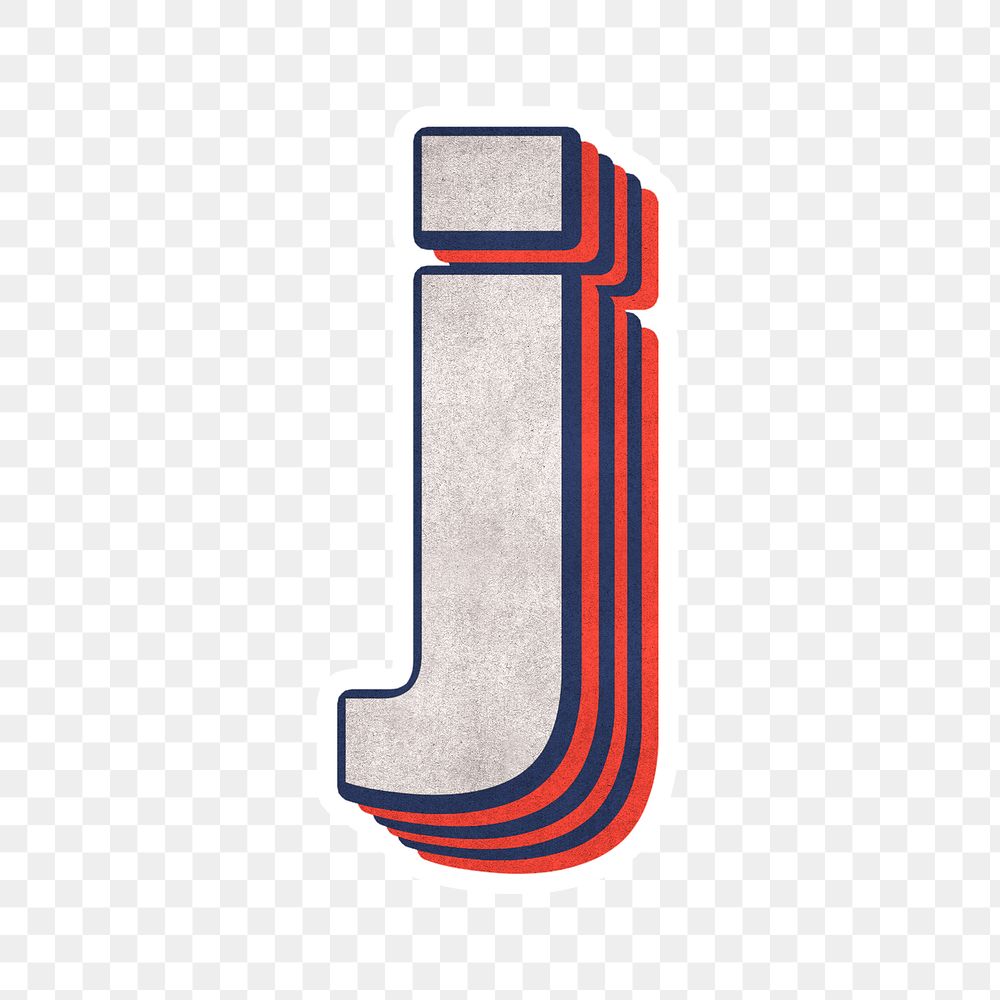 j alphabet layered effect png typography