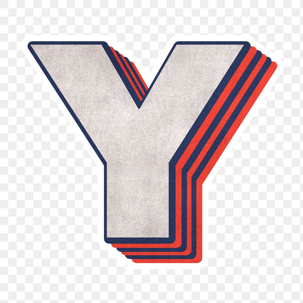 Letter Y png layered effect alphabet text