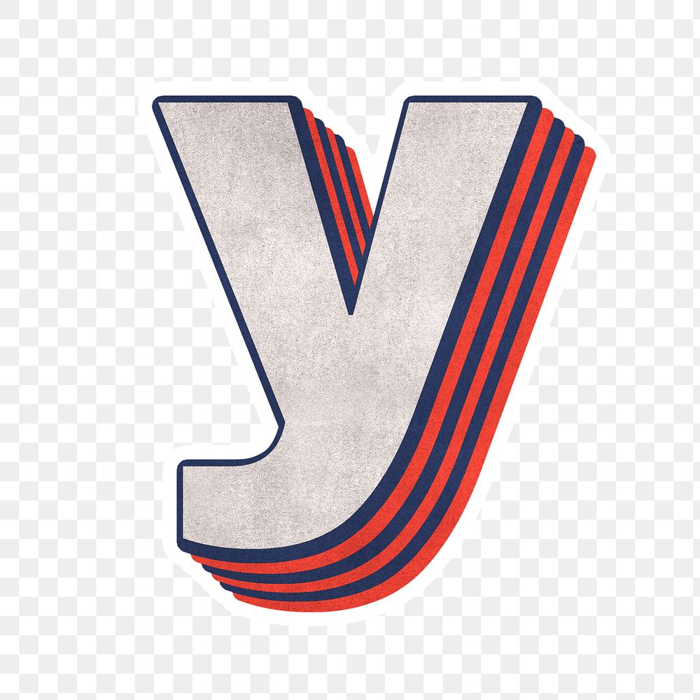 Letter y png layered effect alphabet text