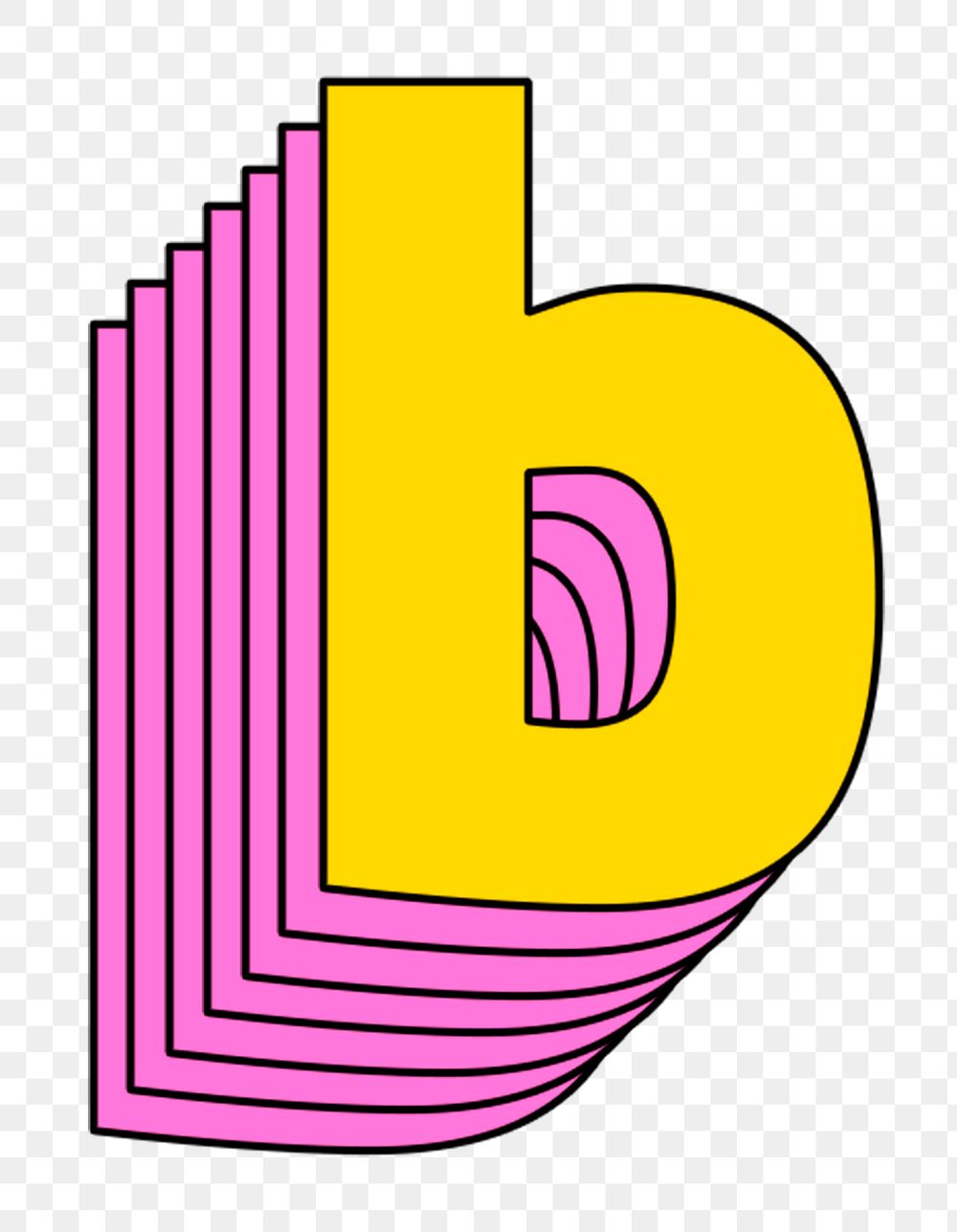 Letter b lowercase 3d png font