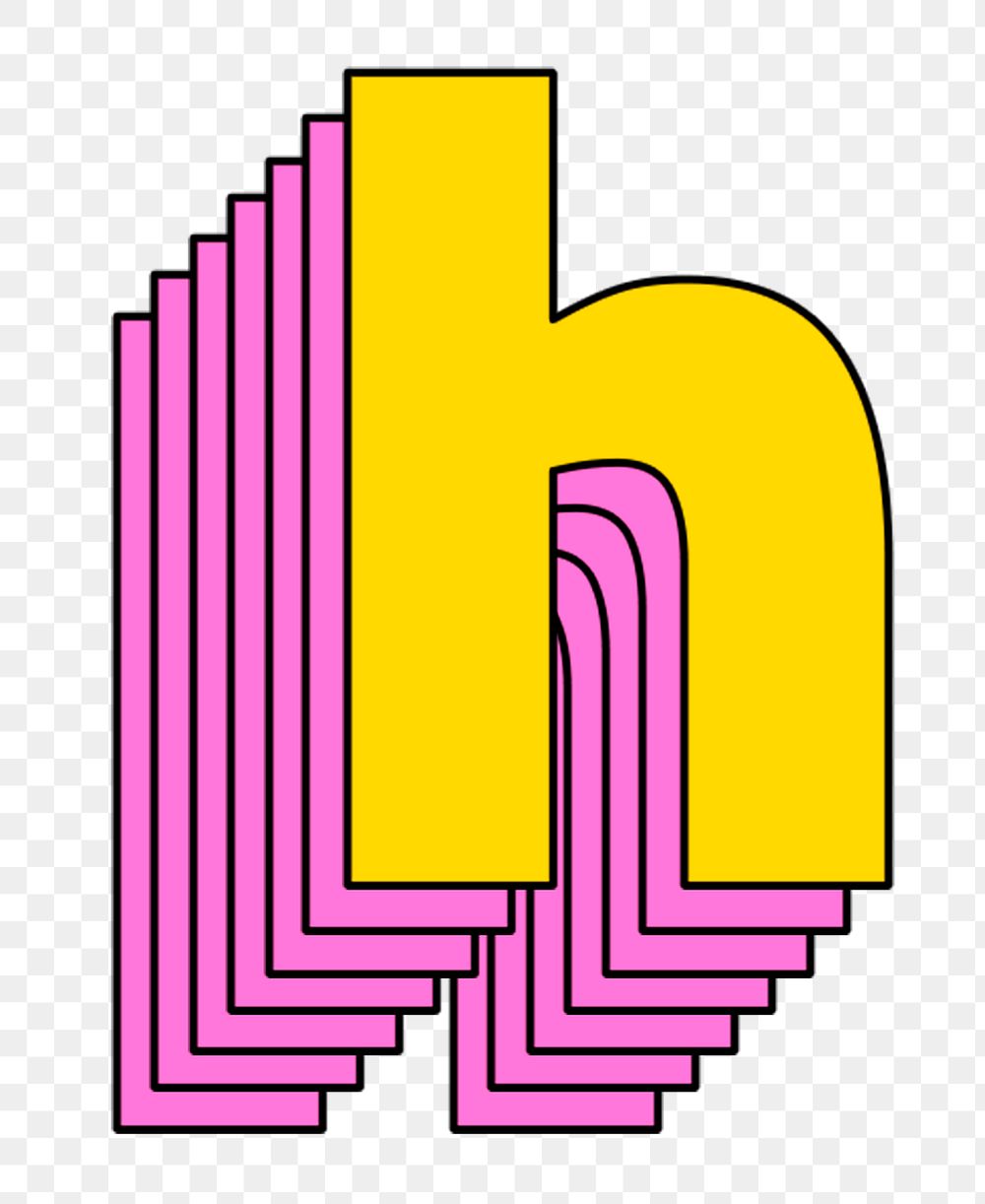 Letter h 3d stylized png typeface