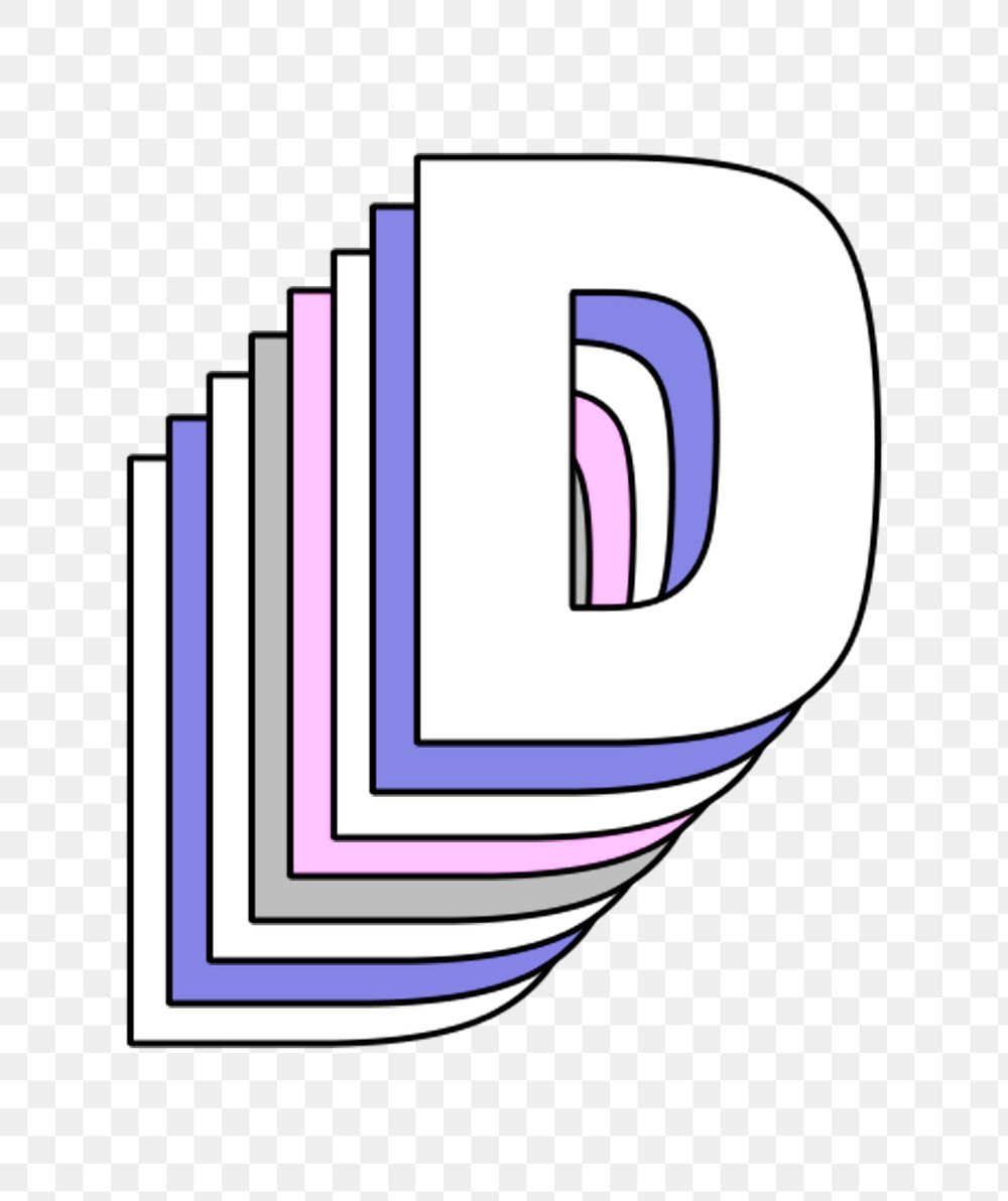 Layered letter d png pastel | Premium PNG Sticker - rawpixel