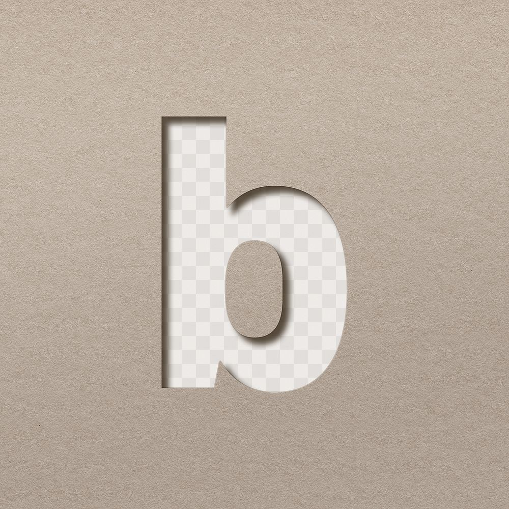 3d lowercase b png paper cut clipart font typography