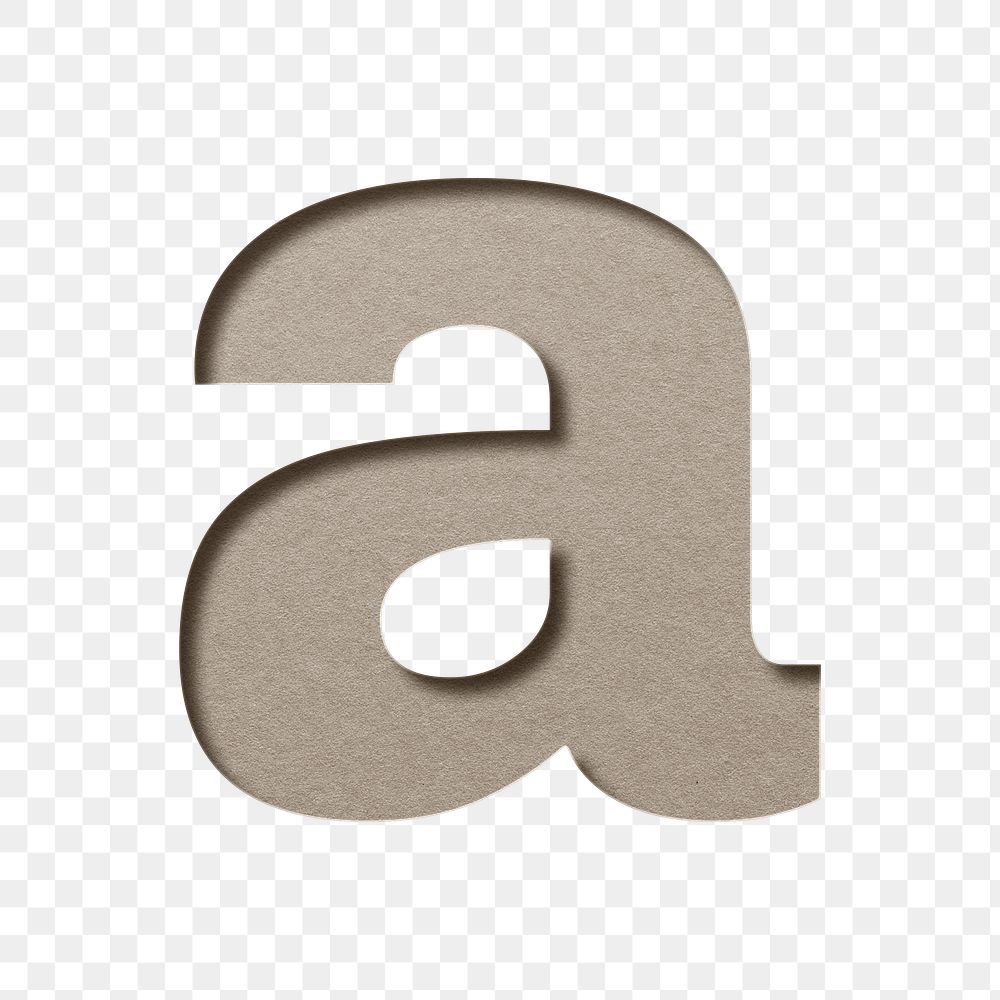 Letter cutout a lowercase png typography