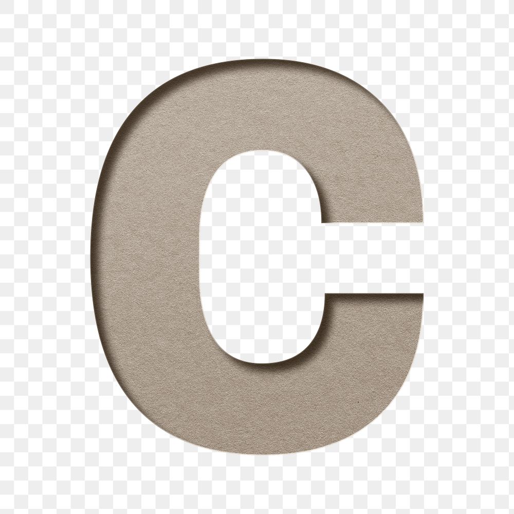 Capital letter c png 3d paper cut font typography