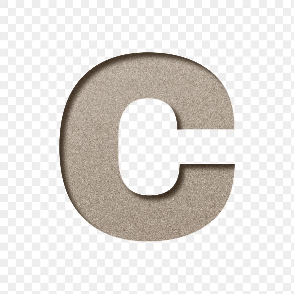 Letter cutout c lowercase png typography
