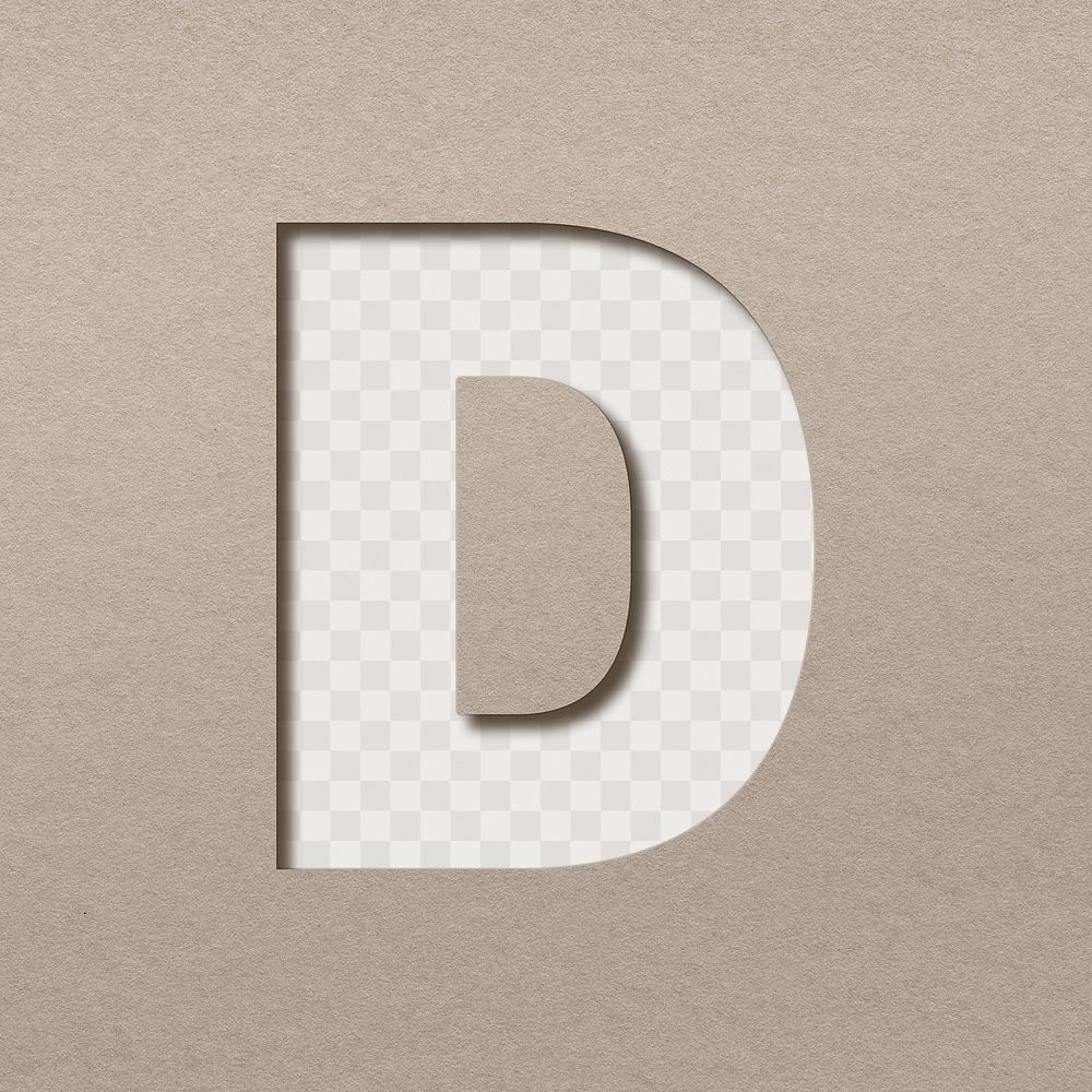 Paper 3d letter d png uppercase font typography
