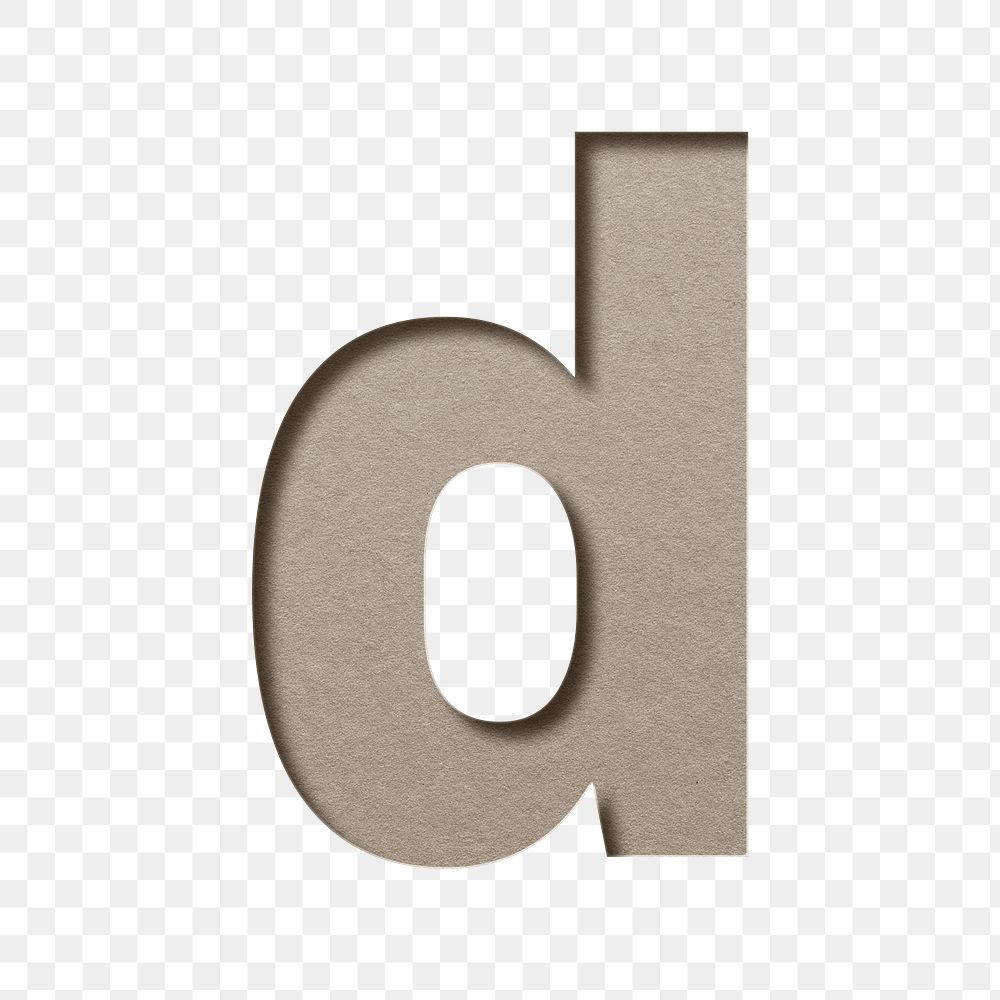 Letter cutout d lowercase png typography