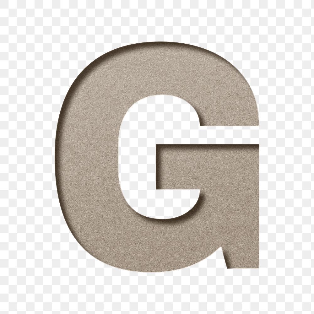 Capital letter g png 3d paper cut font typography
