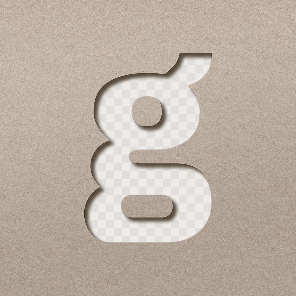 3d lowercase g png paper cut clipart font typography