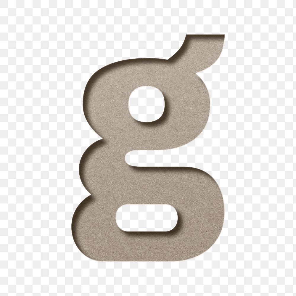 Letter cutout g lowercase png typography