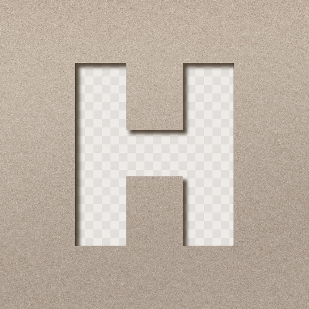 Paper 3d letter h png uppercase font typography