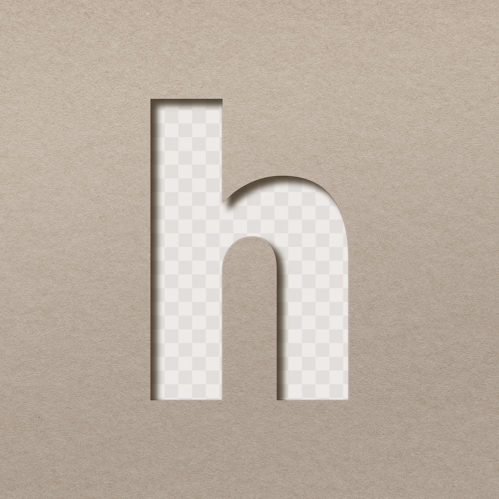 3d lowercase h png paper cut clipart font typography