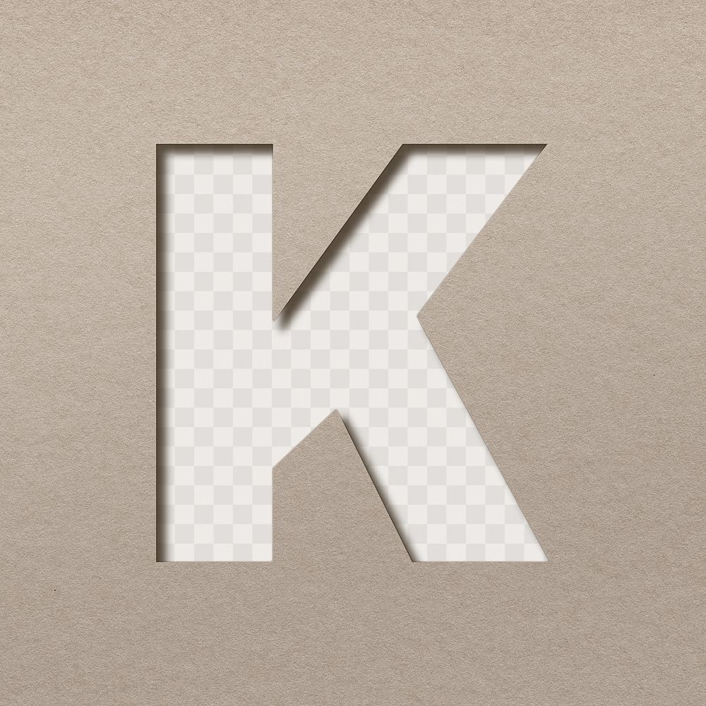 Paper 3d letter k png uppercase font typography