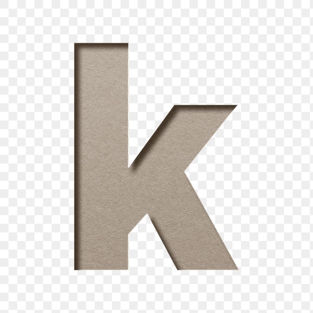 Letter cutout k lowercase png typography