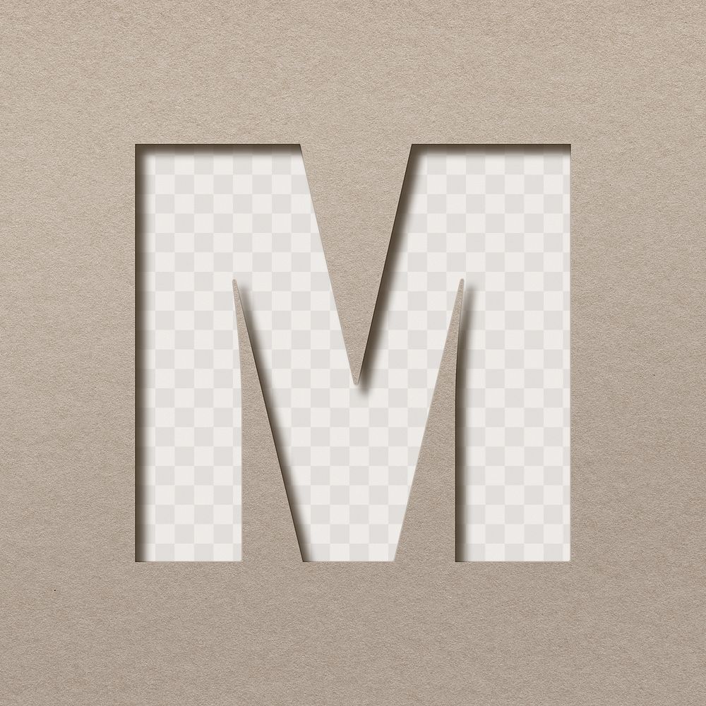 Paper 3d letter m png uppercase font typography