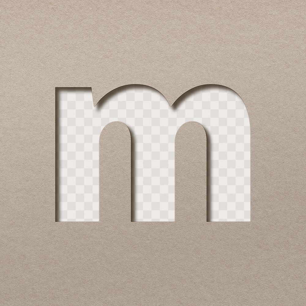3d lowercase m png paper cut clipart font typography