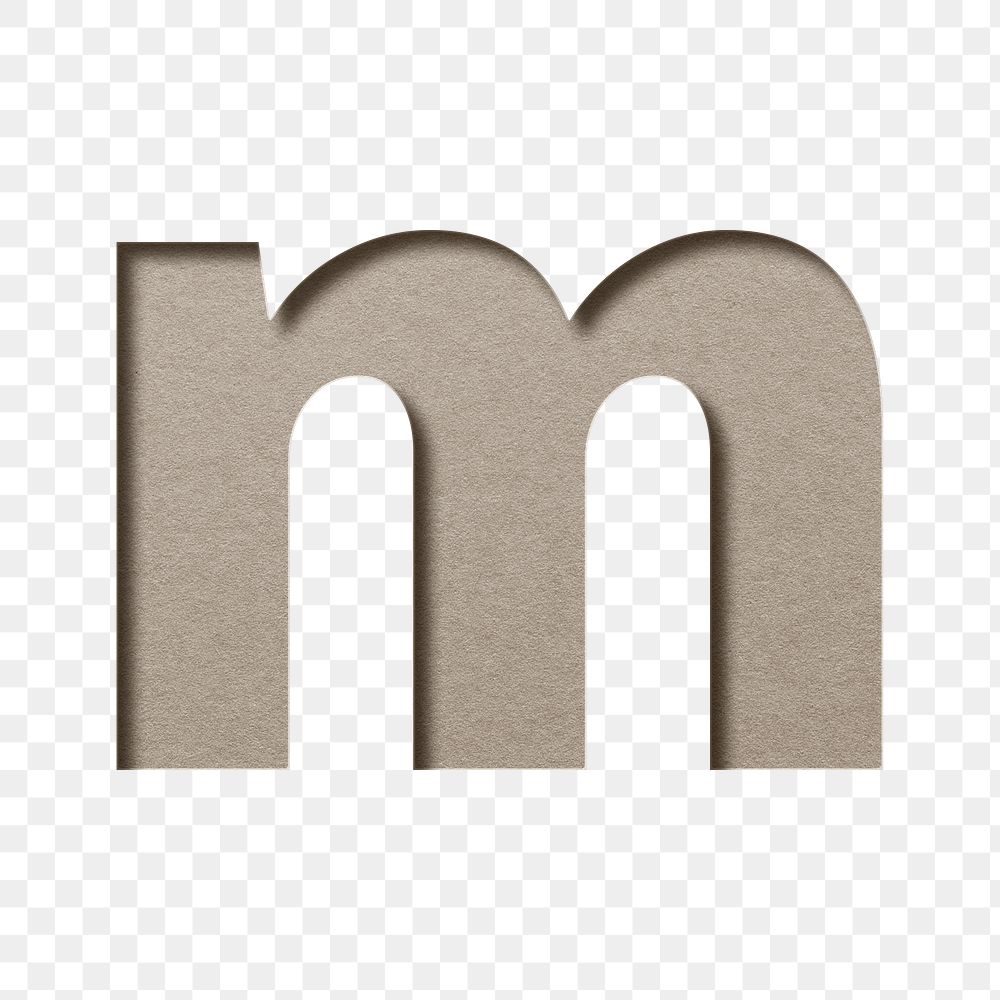 Letter cutout m lowercase png typography