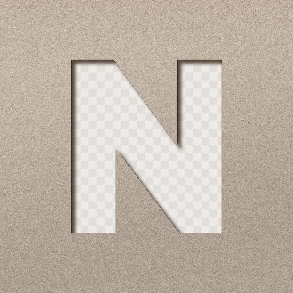 Paper 3d letter n png uppercase font typography