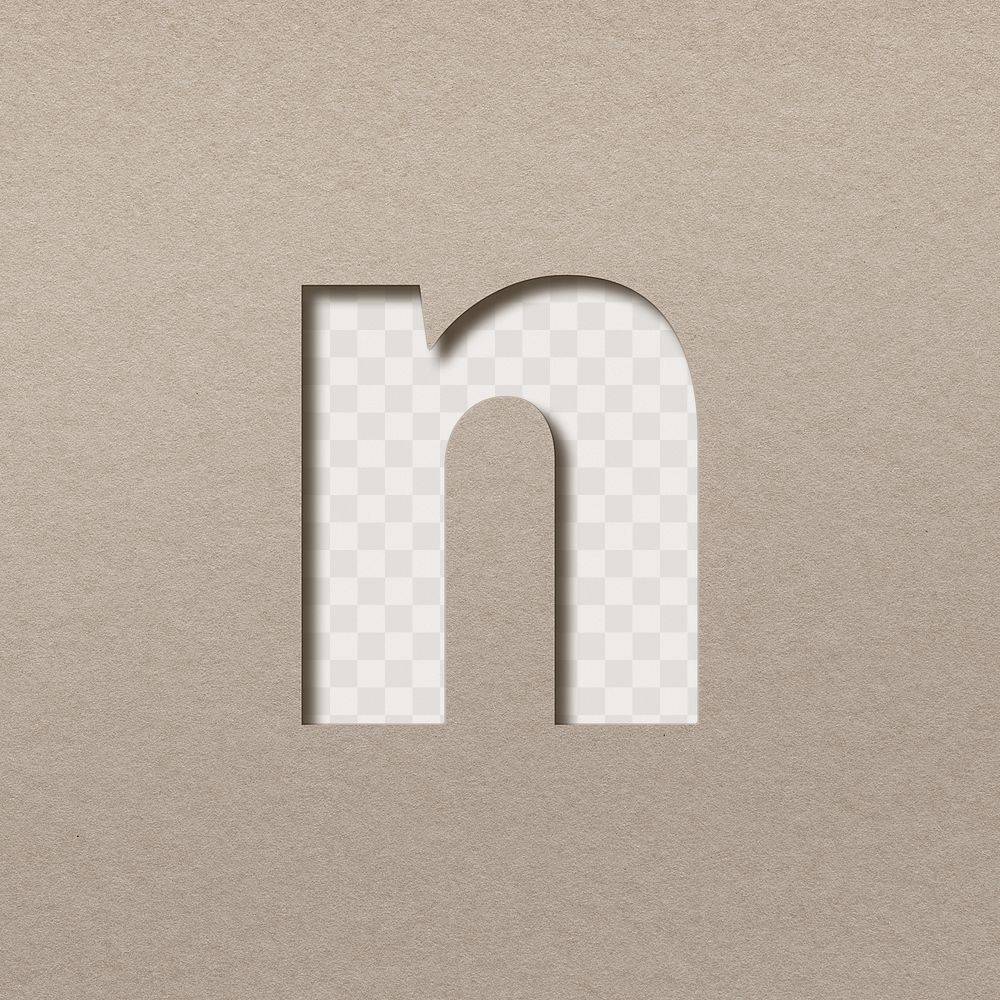 3d lowercase n png paper cut clipart font typography