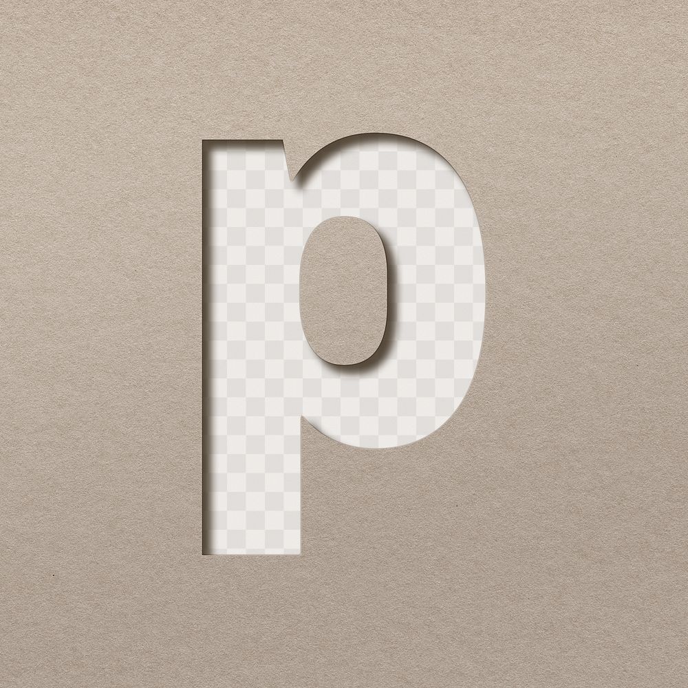 3d lowercase p png paper cut clipart font typography