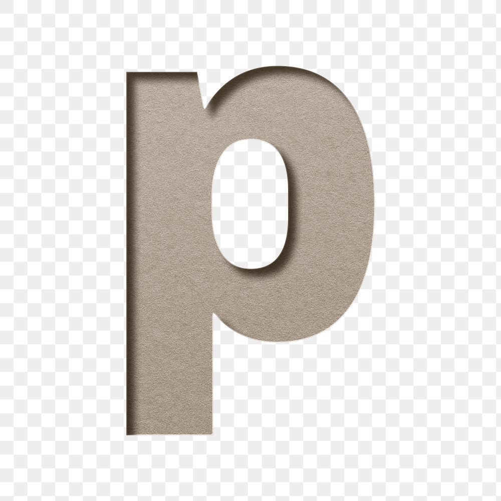 Letter cutout p lowercase png typography