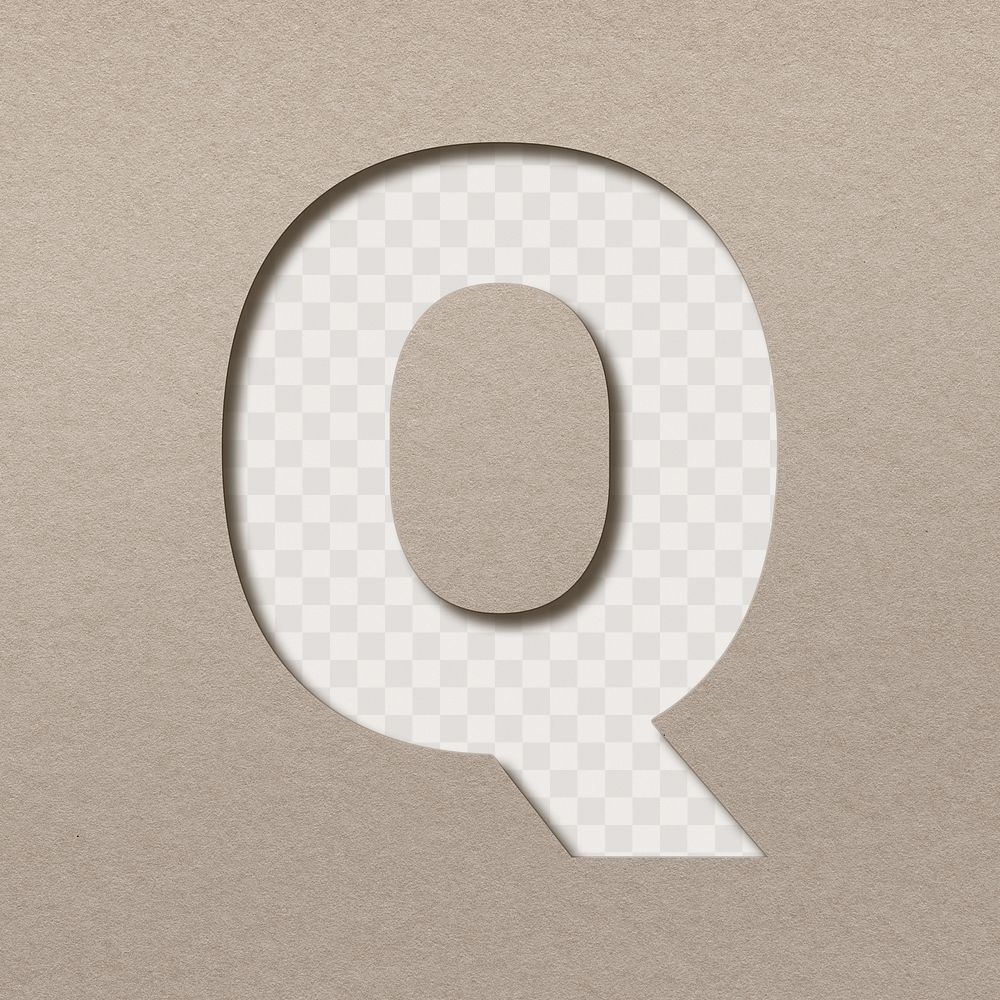 Paper 3d letter q png uppercase font typography