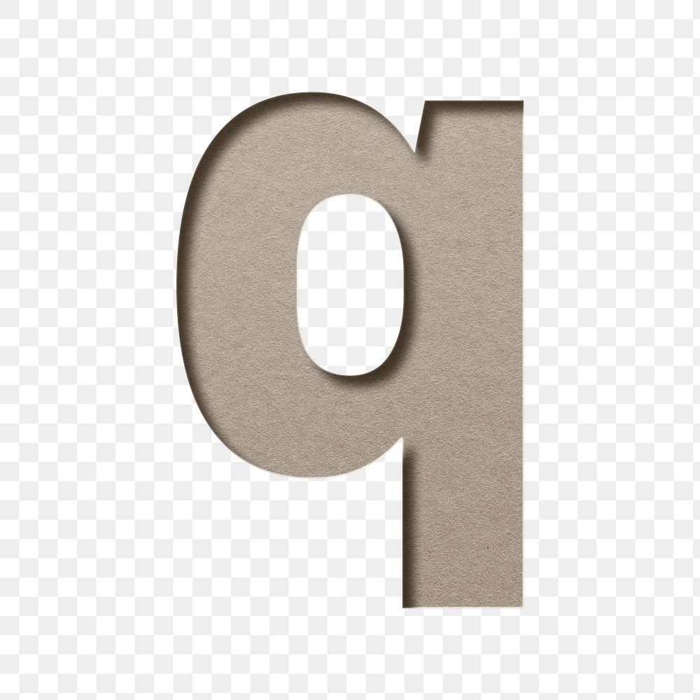 Letter cutout q lowercase png typography