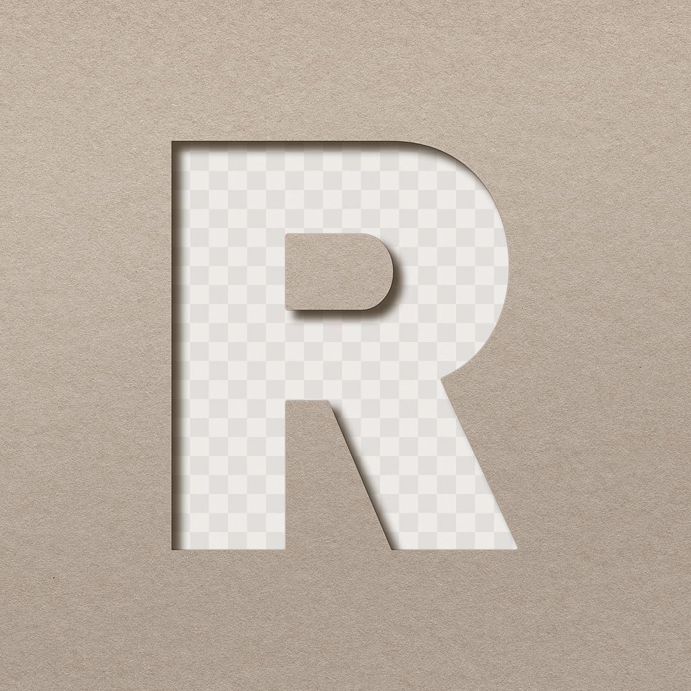 Paper 3d letter r png uppercase font typography