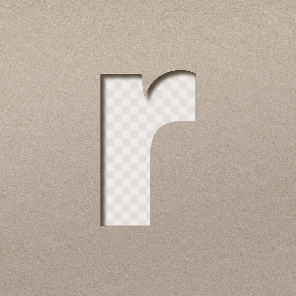 3d lowercase r png paper cut clipart font typography