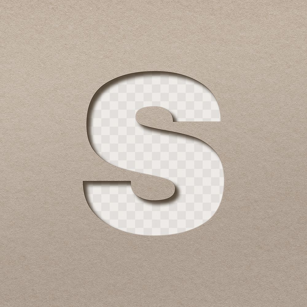 3d lowercase s png paper cut clipart font typography