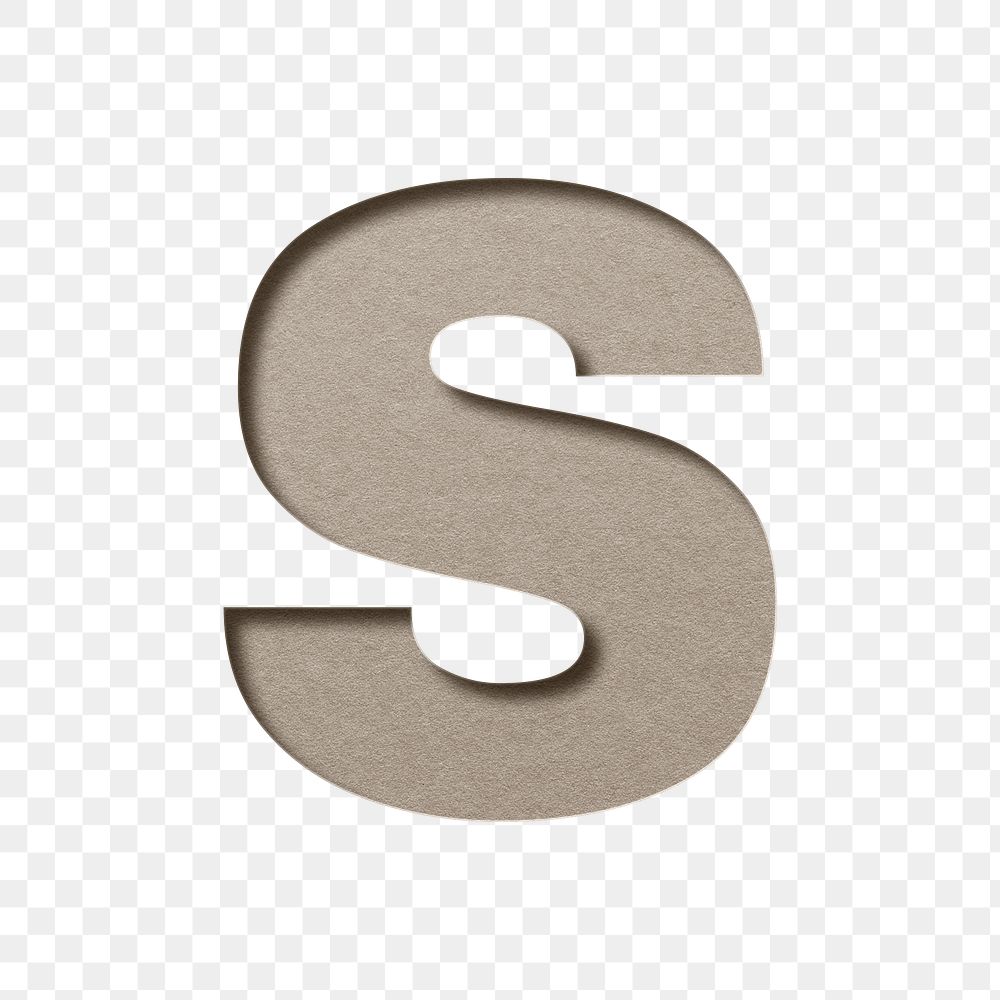Letter cutout s lowercase png typography