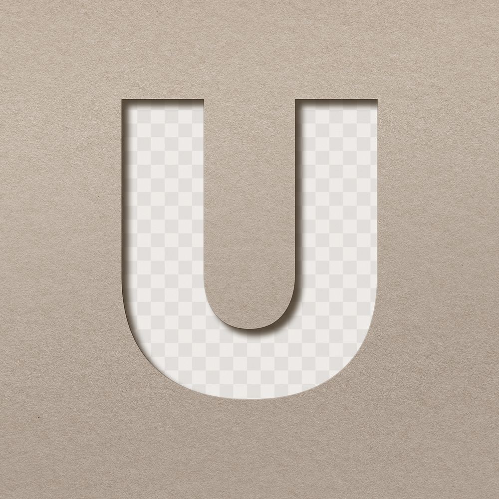 Paper 3d letter u png uppercase font typography