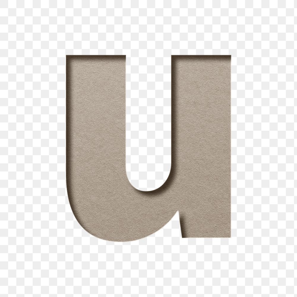 Letter cutout u lowercase png typography