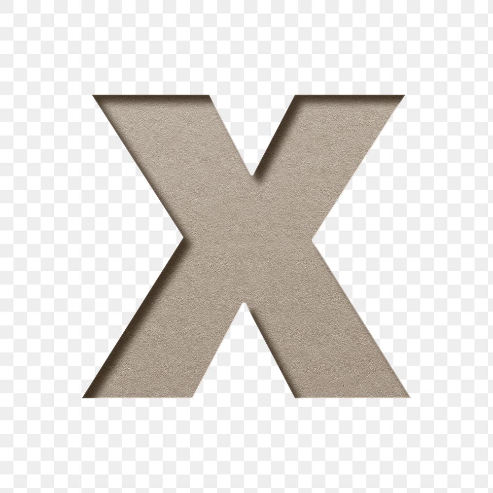 Letter cutout x lowercase png typography