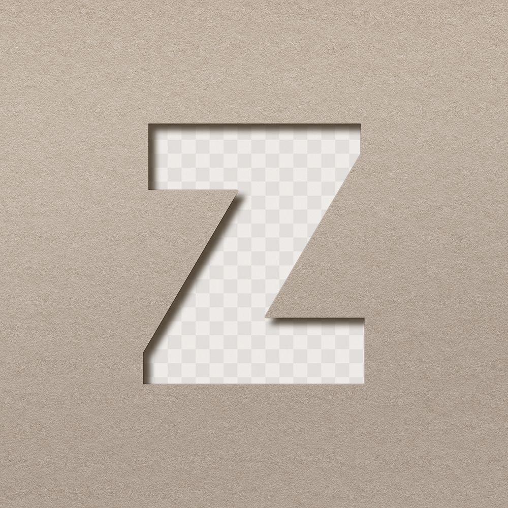 3d lowercase z png paper cut clipart font typography