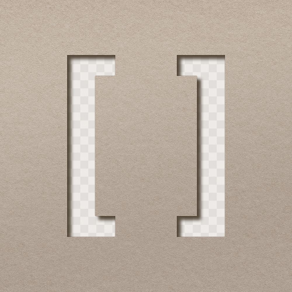 Paper cut square bracket png typography