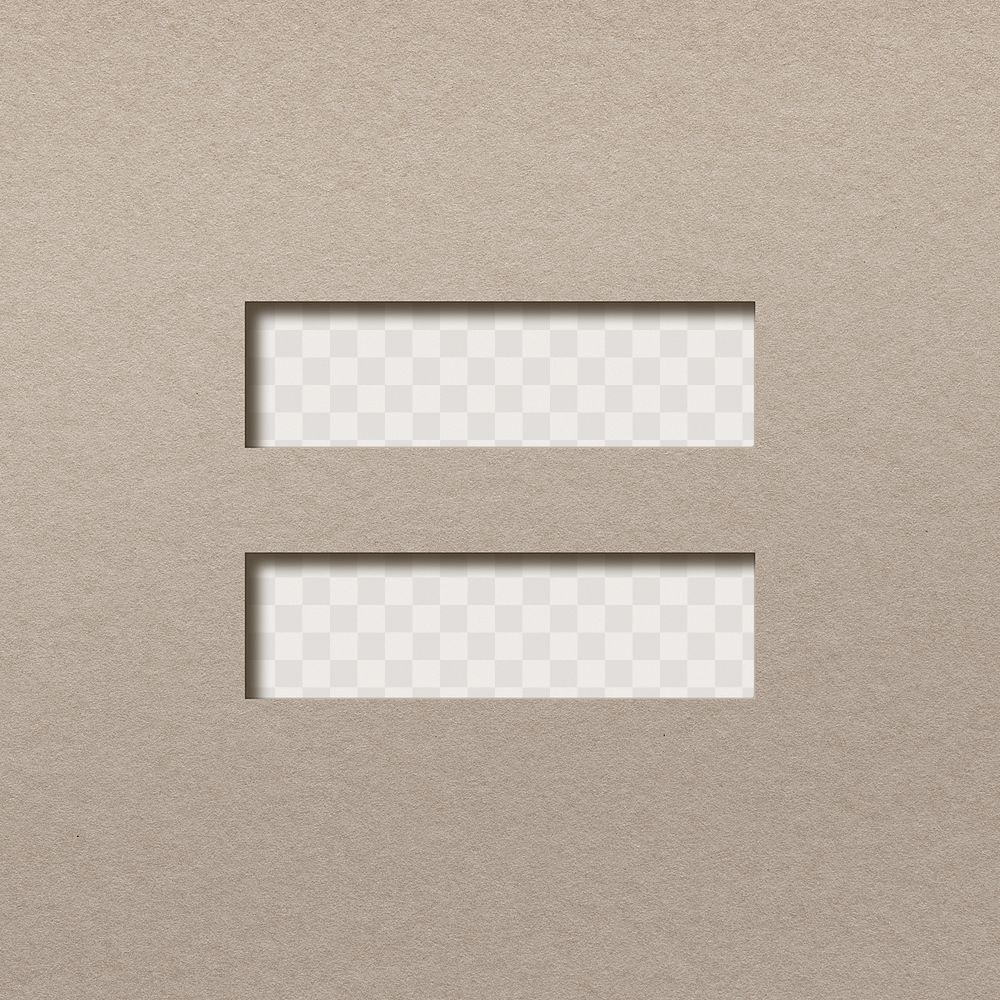 Paper cut equal sign png typography