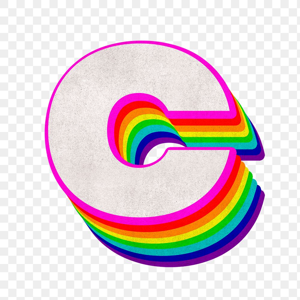 Png letter c rainbow typography lgbt pattern