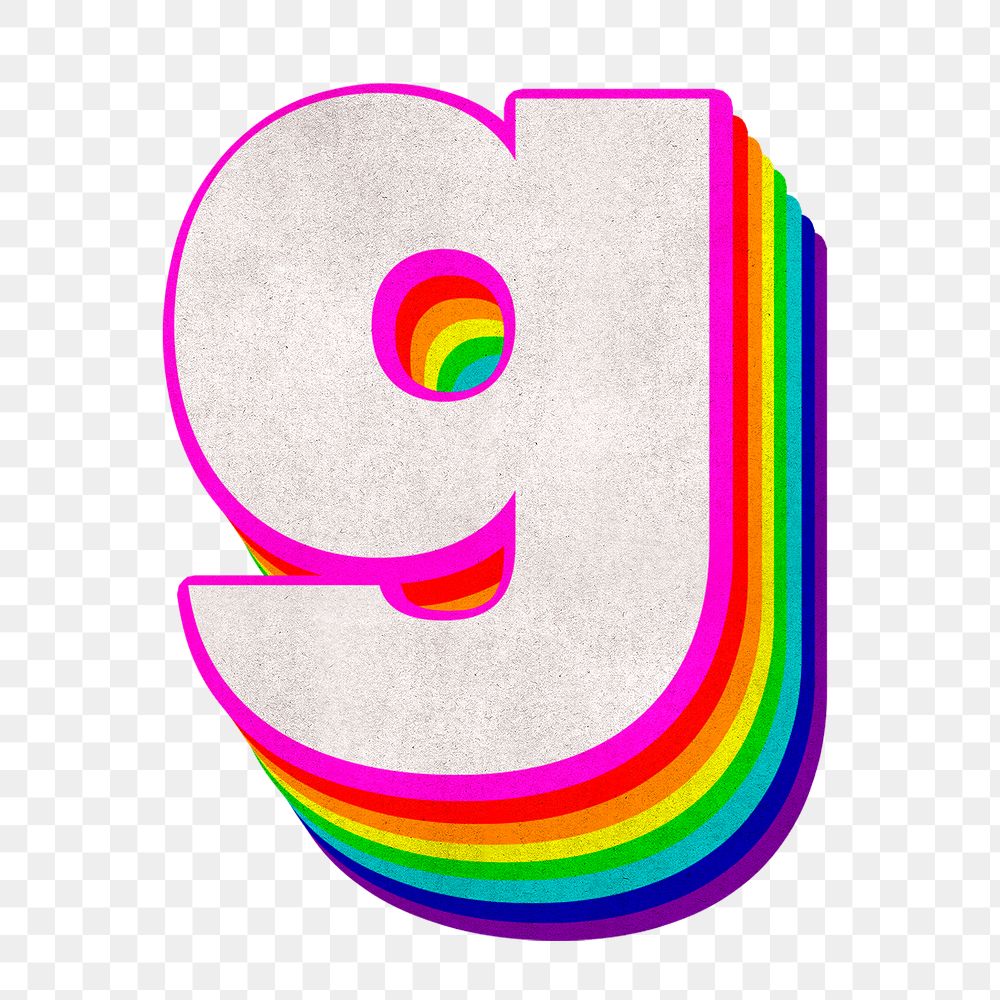 Png alphabet g 3d vintage rainbow font typography