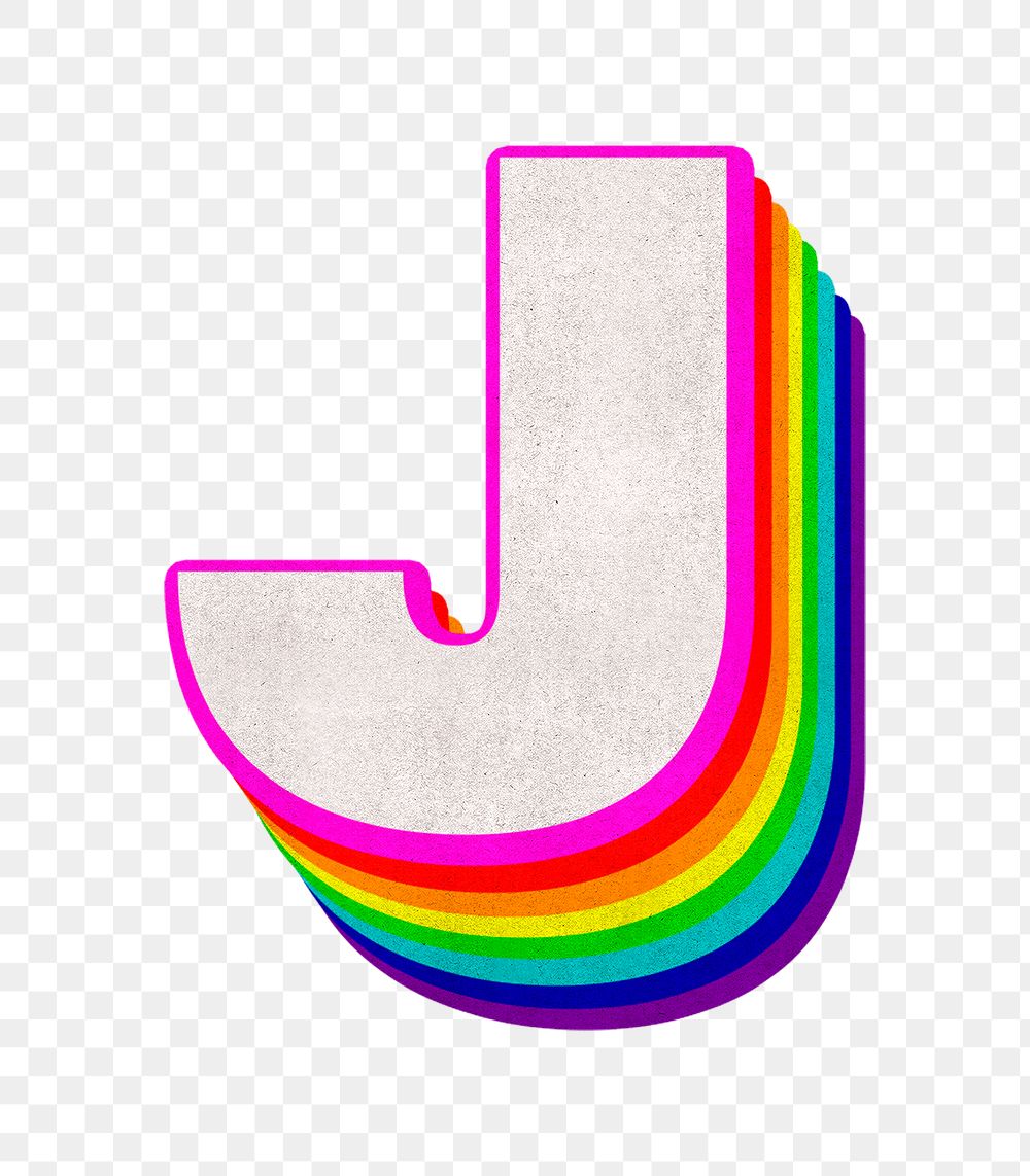 Png letter j rainbow typography lgbt pattern
