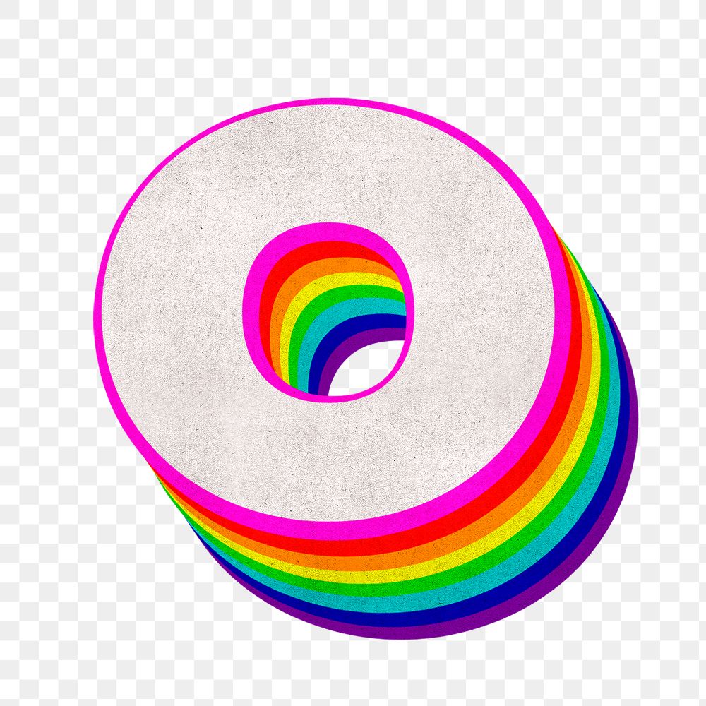 Png letter o rainbow typography lgbt pattern