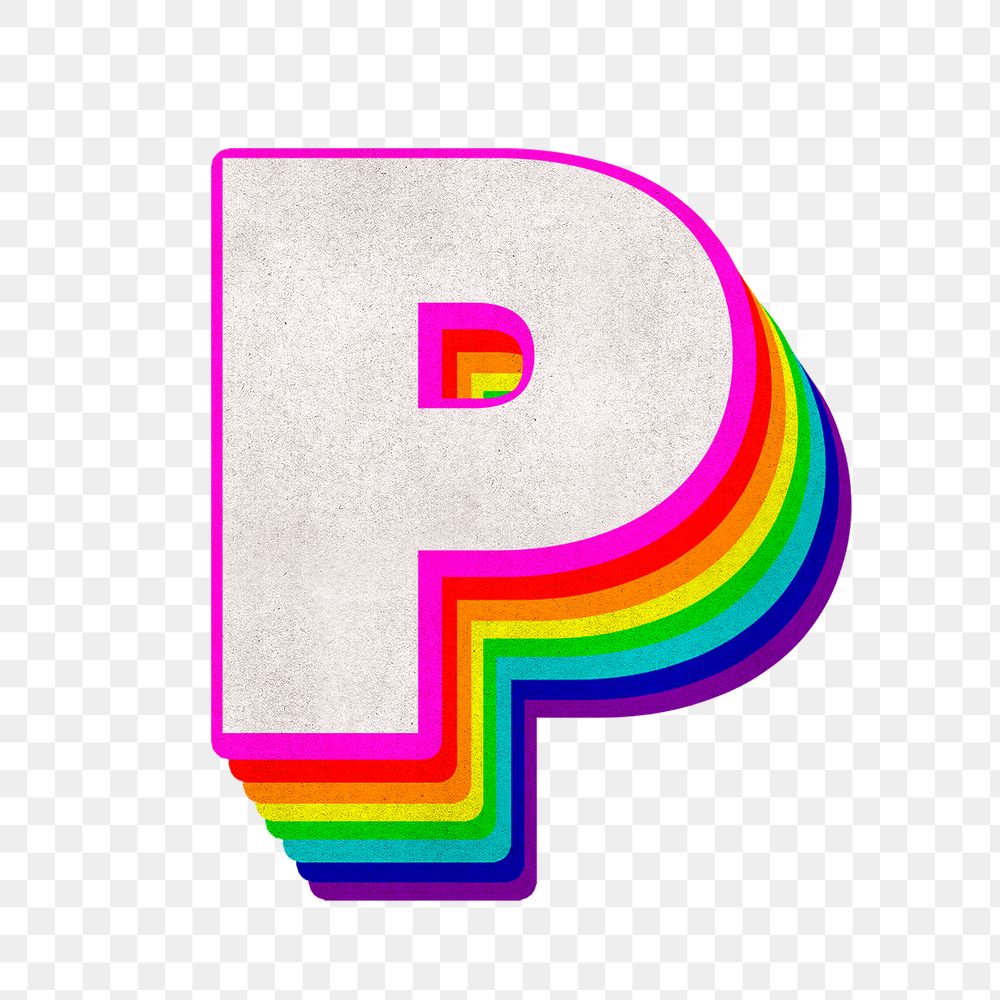 Png letter p rainbow typography lgbt pattern