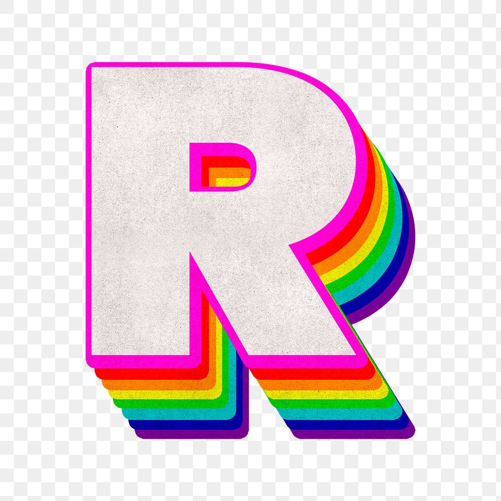 Png letter r rainbow typography lgbt pattern