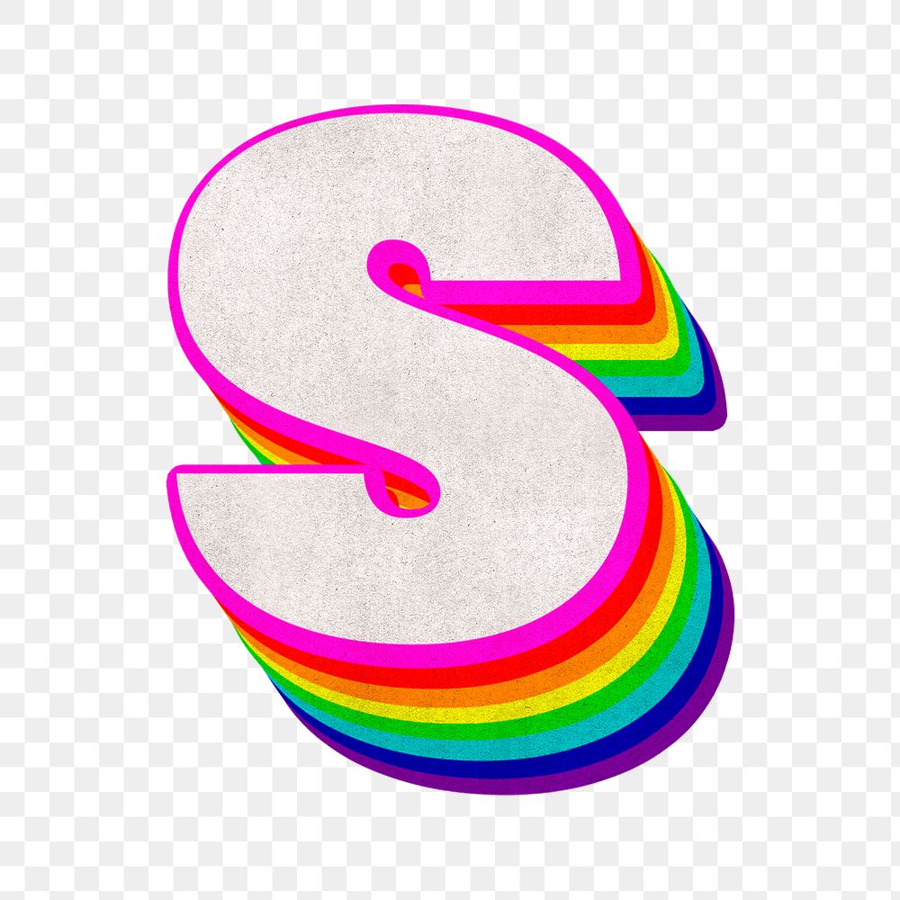 Png letter s rainbow typography lgbt pattern